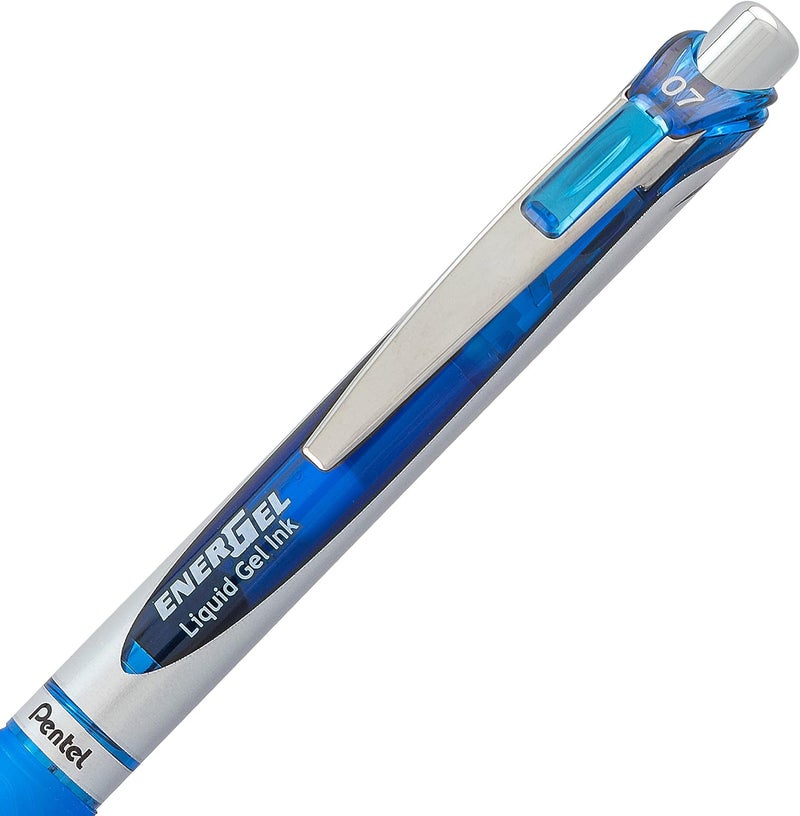 Pentel EnerGel Deluxe RTX Retractable Liquid Gel Pen, 0.7mm, Metal Tip, Blue Ink, 2 Pack (BL77BP2C) - Image 2